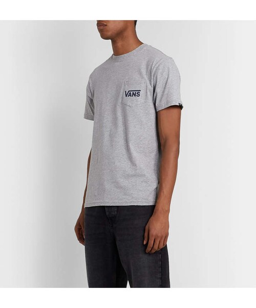 VANS（バンズ）の「Vans Logo-Print Melange Cotton-Blend Jersey T-Shirt（Tシャツ/カットソー・メンズ・Gray・S/M/L/XL/XXL）」の5枚目の写真