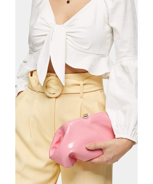 Topshop Pink Patent Mini Clutch Bag