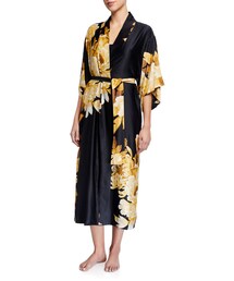 Natori Opulent Floral-Print Satin Robe