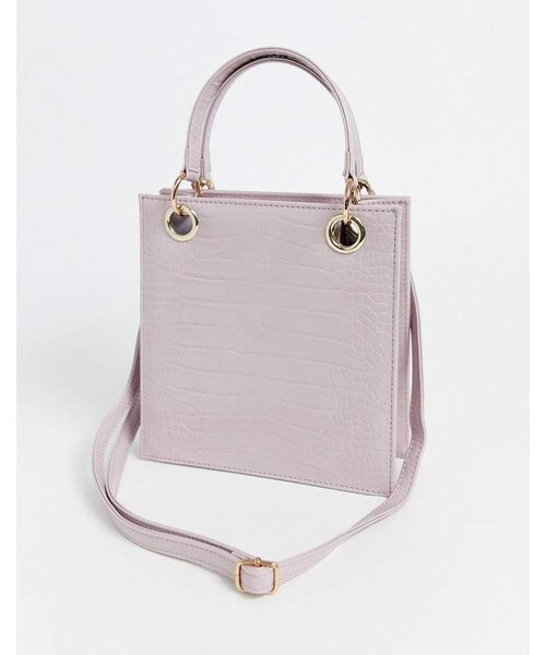 Glamorous（グラマラス）の「Glamorous boxy mini crossbody bag in pastel pink mock