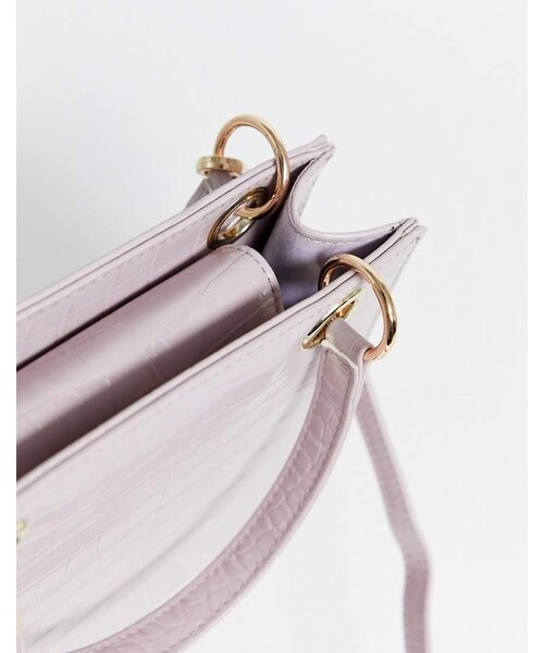 Glamorous（グラマラス）の「Glamorous boxy mini crossbody bag in pastel pink mock