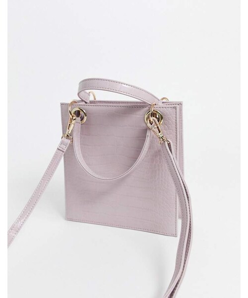 Glamorous（グラマラス）の「Glamorous boxy mini crossbody bag in pastel pink mock
