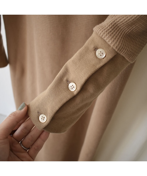 Lavish Gate(ラヴィッシュゲート)の「onepiece-04014 日本製 ホックデザイン 2wayサーマル ワンピース エクリュ モカ(ワンピース・レディース・その他)」の14枚目の写真