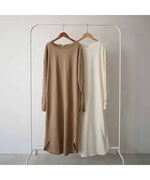 Lavish Gate(ラヴィッシュゲート)の「onepiece-04014 日本製 ホックデザイン 2wayサーマル ワンピース エクリュ モカ(ワンピース・レディース・その他)」の12枚目の写真