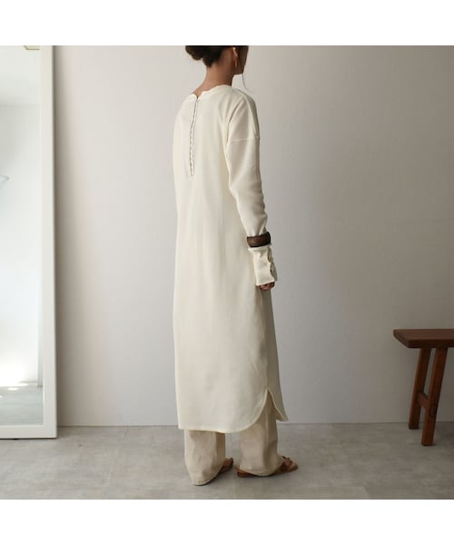 Lavish Gate(ラヴィッシュゲート)の「onepiece-04014 日本製 ホックデザイン 2wayサーマル ワンピース エクリュ モカ(ワンピース・レディース・その他)」の7枚目の写真