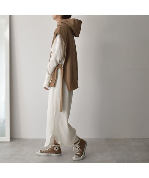 Lavish Gate(ラヴィッシュゲート)の「onepiece-04014 日本製 ホックデザイン 2wayサーマル ワンピース エクリュ モカ(ワンピース・レディース・その他)」の9枚目の写真