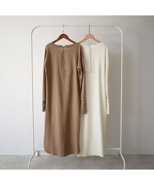 Lavish Gate(ラヴィッシュゲート)の「onepiece-04014 日本製 ホックデザイン 2wayサーマル ワンピース エクリュ モカ(ワンピース・レディース・その他)」の13枚目の写真