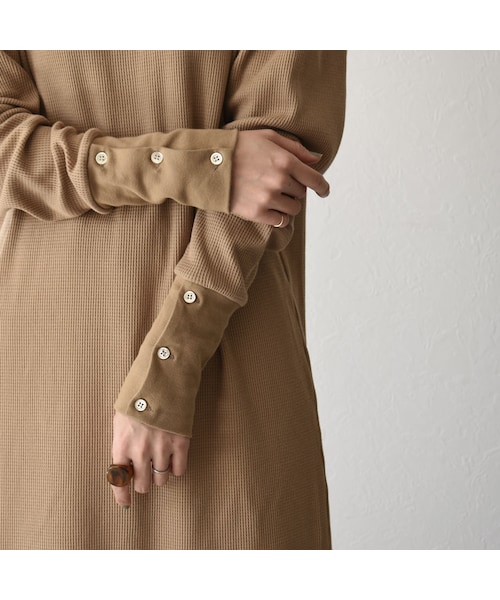 Lavish Gate(ラヴィッシュゲート)の「onepiece-04014 日本製 ホックデザイン 2wayサーマル ワンピース エクリュ モカ(ワンピース・レディース・その他)」の11枚目の写真