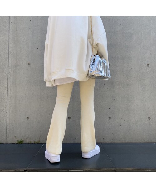 no brand(ノーブランド)の「リブちょいフレアパンツ#1001(その他パンツ・レディース・その他)」の3枚目の写真