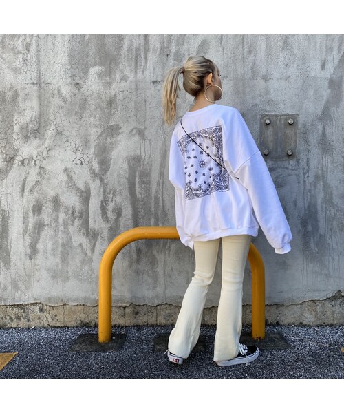 no brand(ノーブランド)の「リブちょいフレアパンツ#1001(その他パンツ・レディース・その他)」の2枚目の写真