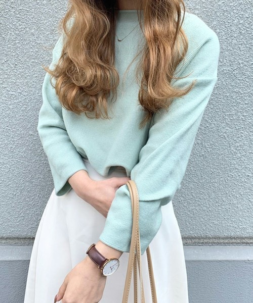 chocomee（チョコミー）の「スプリングカラーニット（ニット/セーター・レディース・ホワイト/イエロー/ブルー・FREE）」の2枚目の写真