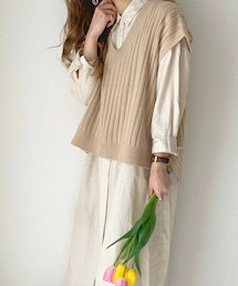 chocomee | ワイドリブベスト(ベスト)