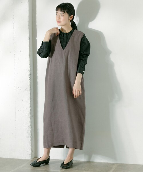 kagure かぐれ ヘビーリネンボックスワンピース かぐれ（カグレ）の「ヘビーリネンボックスワンピース（）」 - WEAR