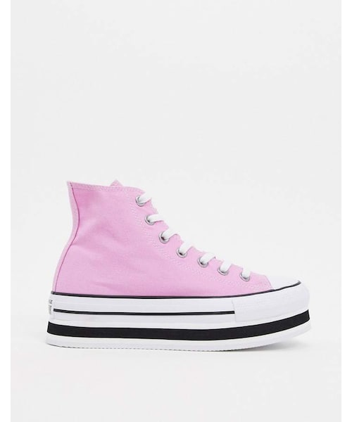 CONVERSE（コンバース）の「Converse Chuck Taylor Hi Layer Flatform pink sneakers（スニーカー・レディース・Pink・9）」の2枚目の写真