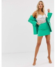 Asos Design ASOS DESIGN green pop suit mini skirt
