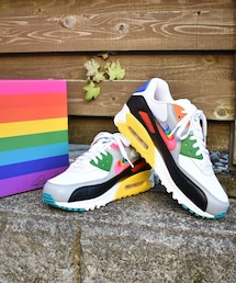 NIKE | NIKE AIR MAX 90 レインボー 刺繍 ブロックロゴスニーカー White Multicolour & Black(スニーカー)
