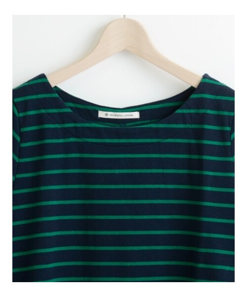 MAJESTIC LEGON(マジェスティックレゴン)の「☆J7分袖後ろリボンPO(トップス・レディース・グリーン柄/アイボリー柄/レッド柄/ネイビー柄・Free)」の6枚目の写真