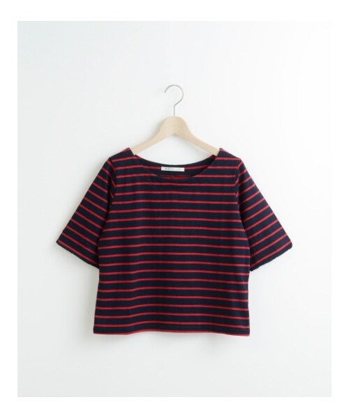 MAJESTIC LEGON(マジェスティックレゴン)の「☆J7分袖後ろリボンPO(トップス・レディース・グリーン柄/アイボリー柄/レッド柄/ネイビー柄・Free)」の1枚目の写真