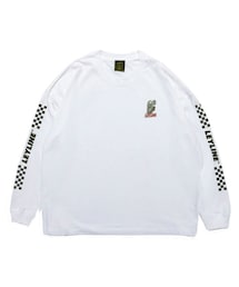 Leyline | Skull checker l/s tee｜White(Tシャツ/カットソー)