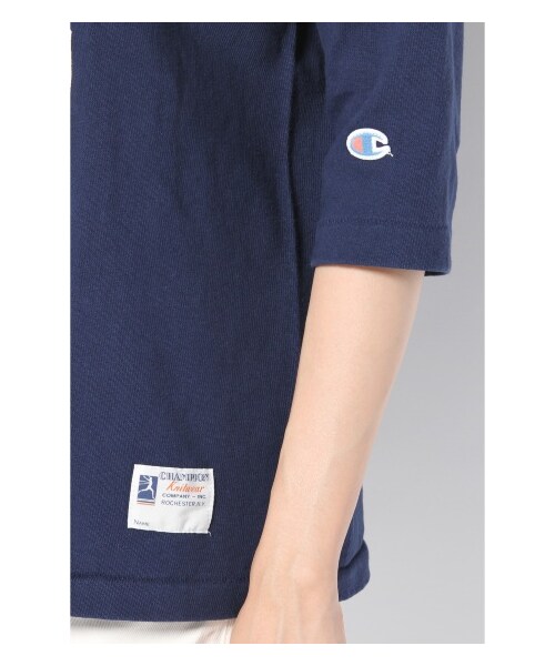 Champion（チャンピオン）の「CHAMPION 3/4スリーブフットボールTシャツ（カットソー・Ｔシャツ・レディース・ホワイト/ネイビー・フリー）」の9枚目の写真