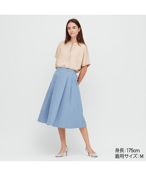 UNIQLO（ユニクロ）の「レーヨンスタンドカラーブラウス（半袖