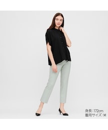 UNIQLO | レーヨンスタンドカラーブラウス（半袖）(シャツ/ブラウス)