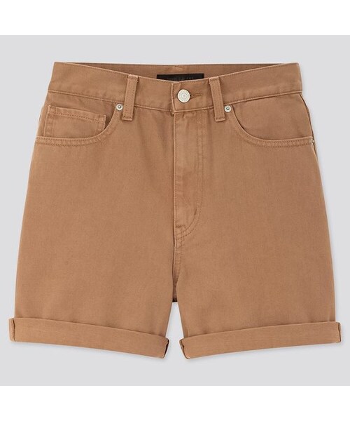 UNIQLO（ユニクロ）の「ハイライズロールアップデニムショートパンツ（その他パンツ・レディース・WHITE 00/BLUE 64/BLUE 66/BEIGE 32・34/23/22/21/29/30/28/25/36/32/24/27/26）」の2枚目の写真