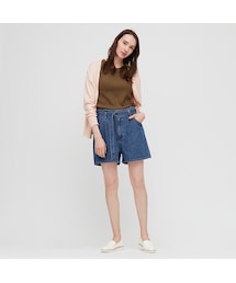 UNIQLO | ハイライズベルテッドデニムショートパンツ(その他パンツ)