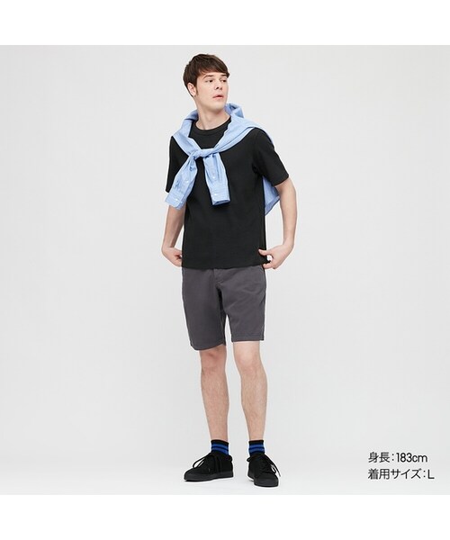 UNIQLO（ユニクロ）の「ワッフルクルーネックT（半袖）（Tシャツ/カットソー・メンズ・GRAY 03/BEIGE 32/BLACK 09/GREEN 54/ORANGE 26/BLUE 67/OFF WHITE 01・3XL/M/L/XXL/4XL/XL/XS/S）」の3枚目の写真