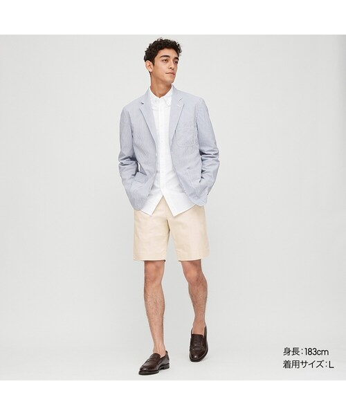 UNIQLO（ユニクロ）の「ストレッチスリムフィットショートパンツ（その他パンツ・メンズ・BEIGE 32/OLIVE 57/BLACK 09/GRAY 07/NAVY 69/NATURAL 30/BLUE 65/PINK 12・L/XS/S/3XL/4XL/XXL/XL/M）」の4枚目の写真