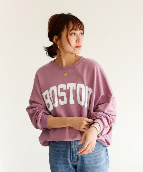 Auntie Rosa Holiday(アンティローザホリデー)の「BOSTON ロゴルーズスウェット(スウェット・レディース・グレー/ホワイト/グリーン/ブルー/パープル・FREE)」の5枚目の写真
