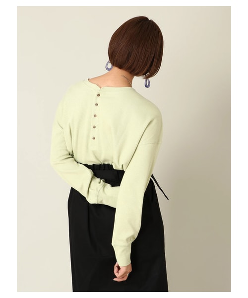 E hyphen world gallery（イーハイフンワールドギャラリー）の「ミリタリーワッフルバックボタンプルオーバー（トップス・アイボリー/ブラック/ベージュ/ライトカーキ・F）」の7枚目の写真