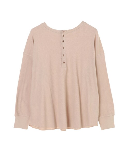 E hyphen world gallery（イーハイフンワールドギャラリー）の「ミリタリーワッフルバックボタンプルオーバー（トップス・アイボリー/ブラック/ベージュ/ライトカーキ・F）」の8枚目の写真