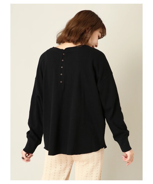 E hyphen world gallery（イーハイフンワールドギャラリー）の「ミリタリーワッフルバックボタンプルオーバー（トップス・アイボリー/ブラック/ベージュ/ライトカーキ・F）」の18枚目の写真