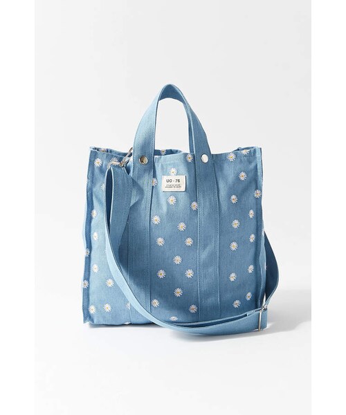 URBAN OUTFITTERS（アーバンアウトフィッターズ）の「Urban Outfitters UO Embroidered Canvas Tote Bag（トートバッグ・レディース・Green/Blue・One Size）」の7枚目の写真