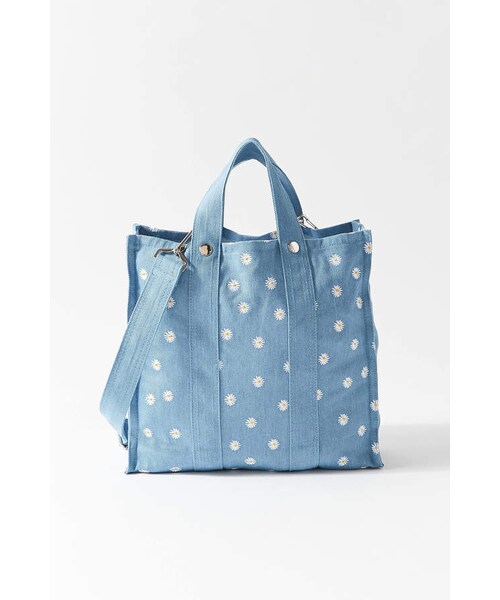URBAN OUTFITTERS（アーバンアウトフィッターズ）の「Urban Outfitters UO Embroidered Canvas Tote Bag（トートバッグ・レディース・Green/Blue・One Size）」の8枚目の写真