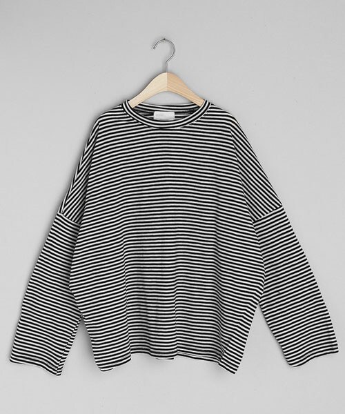 DHOLIC（ディーホリック）の「ボクシーボーダーTシャツ（Tシャツ/カットソー・レディース・ブルー/レッド/ブラック・FREE）」の2枚目の写真