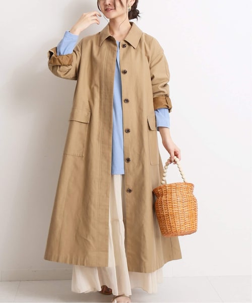 スローブイエナ コットンリネンステンカラーコート