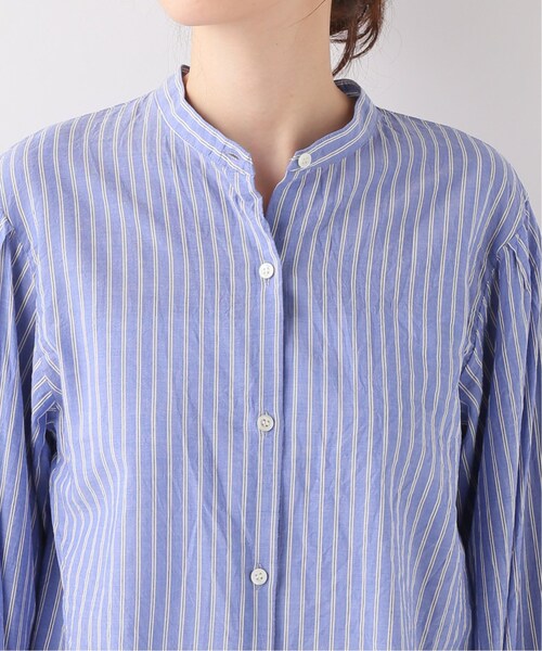 Spick &amp; Span  シアーストライプギャザーソデブラウス Spick & Span（スピックアンドスパン）の「シアーストライプギャザーソ