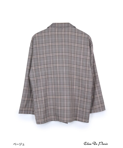 paravion（パラビオン）の「K/チェックWジャケット（ジャケット/アウター・レディース・グレー/ベージュ・ONE）」の7枚目の写真