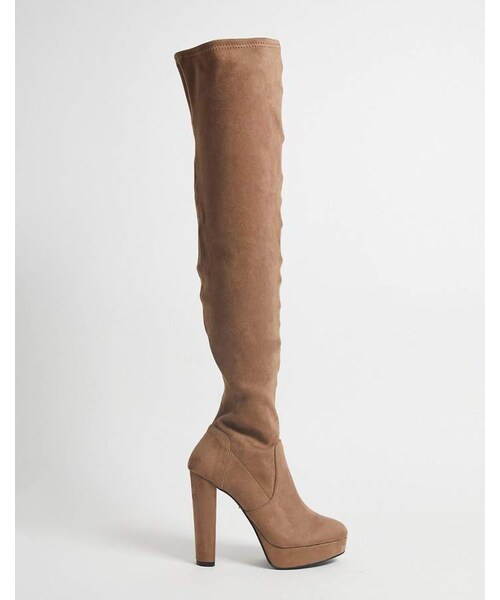 Miss Selfridge（ミスセルフリッジ）の「Miss Selfridge over the knee heeled boots in