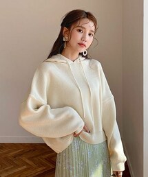 DHOLIC | 2TYPEフードニット(ニット/セーター)