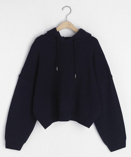 DHOLIC（ディーホリック）の「2TYPEフードニット（ニット/セーター・レディース・ベージュ/ブルー/ピンク/その他・FREE）」の2枚目の写真