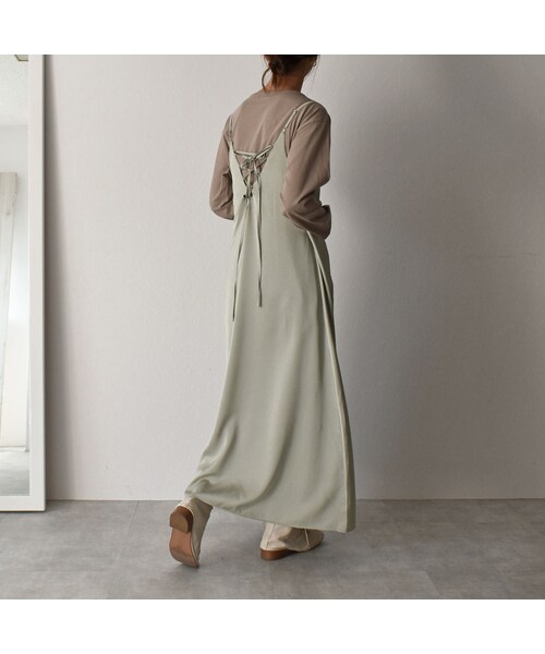 Lavish Gate(ラヴィッシュゲート)の「nh-onepiece-07001 バックレース サテンキャミワンピース(ワンピース・レディース・その他)」の9枚目の写真
