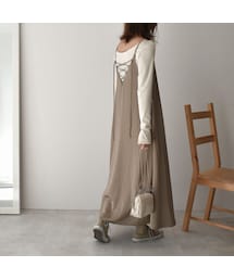 Lavish Gate | nh-onepiece-07001 バックレース サテンキャミワンピース(ワンピース)