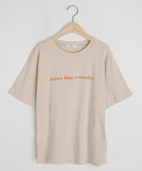 DHOLIC（ディーホリック）の「レタリング半袖Tシャツ（Tシャツ/カットソー・レディース・ピンク/ホワイト/ベージュ/ブラック・FREE）」の4枚目の写真