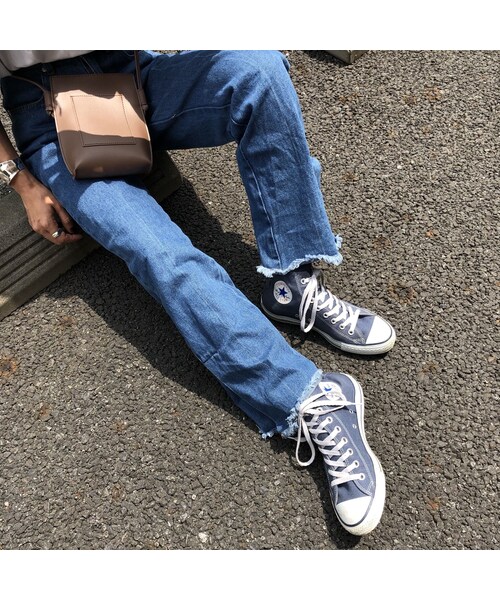 copine(コピン)の「再々入荷!裾スリット入り!オーガニックソフトフレアデニムパンツ(2color)【クリックポスト対象商品】(デニムパンツ・レディース・その他)」の3枚目の写真