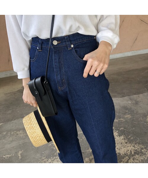 copine(コピン)の「再々入荷!裾スリット入り!オーガニックソフトフレアデニムパンツ(2color)【クリックポスト対象商品】(デニムパンツ・レディース・その他)」の12枚目の写真