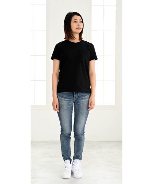 RE:LORE（リロア）の「Women Slim-fit Tapered Hyper Stretch Denim Jeans Mid Blue　19F-225（デニムパンツ・レディース・その他）」の5枚目の写真