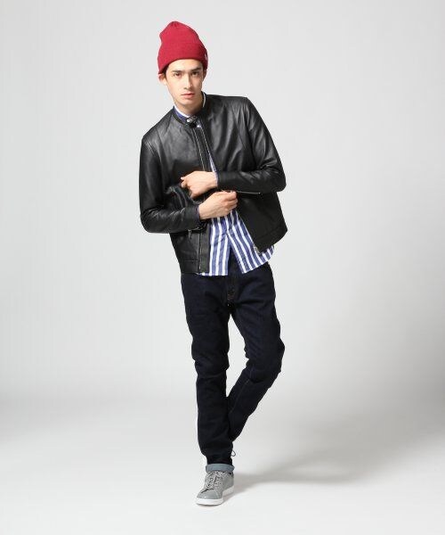RAGEBLUE（レイジブルー）の「【先行予約】ラムレザーライダースジャケット（ジャケット/アウター・メンズ・ブラック・Ｍ/Ｌ）」の9枚目の写真